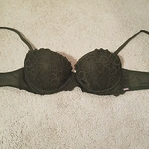 Victoria's secret PINK olive green lace date bra